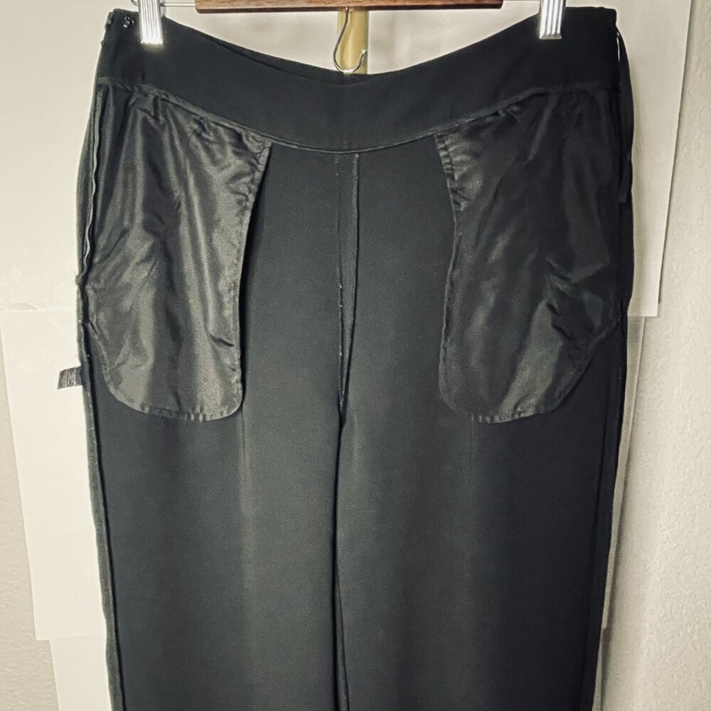 Saks Fifth Avenue Black Wide Leg Crop Pants Size 8 - Picture 8 of 12